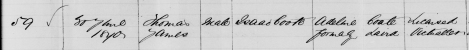 Launceston birth record from Linc Tasmania RGD33/1/48 no 59